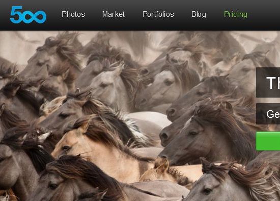 500px Homepage