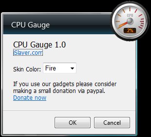 CPU Gauge gadget options