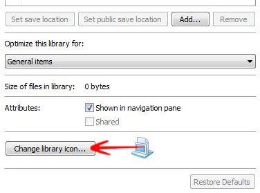 Change Library Icon