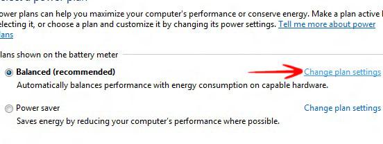 Change Plan Settings Recommended