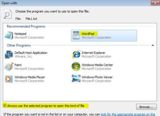 Choose Default Program to Make it as Default Application for the File Type