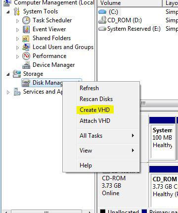 Create a Virtual Hard Disk (VHD) File by Clicking on Appropriate Option