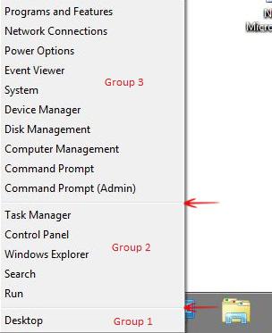 Default Power User Tasks Menu