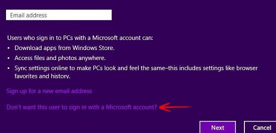 Do not want to sign in with a Microsoft account?