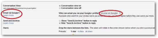 Email Via Google Option