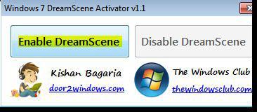 Click on Enable DreamScene