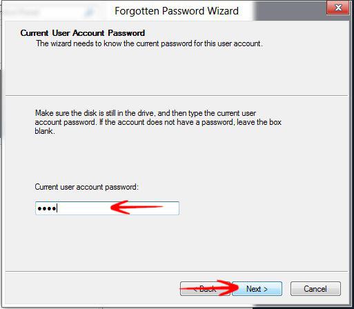 enter current Password