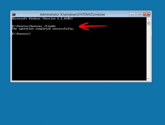 Fix MBR Command Prompt