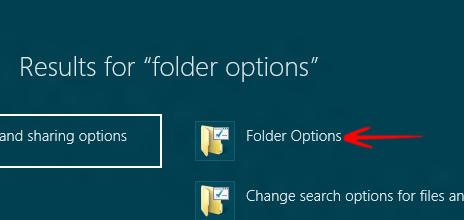Folder options Search