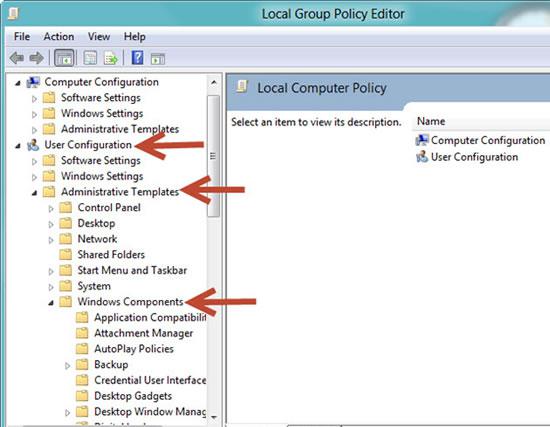 Local Group Policy Editor