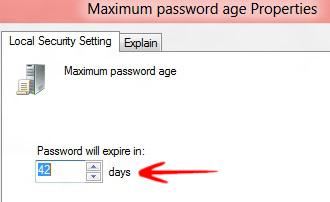 maximum password age