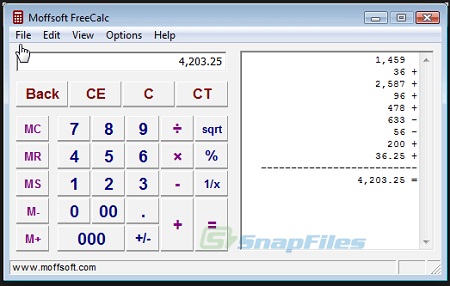 Moffsoft FreeCalc pp