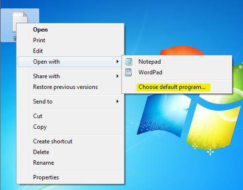 Click on Choose Default Program...