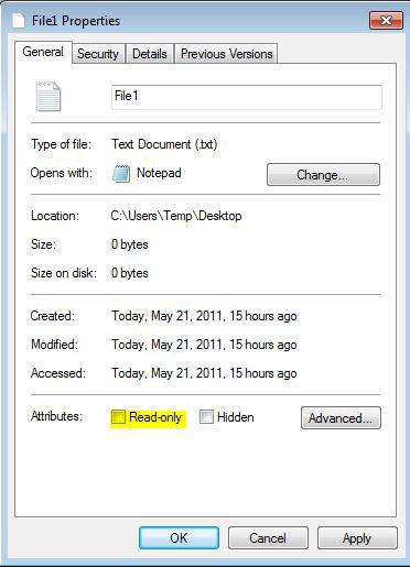 Uncheck Read-only Checkbox to Change the Attribute