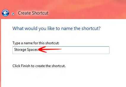 Rename Shortcut As Storage Spaces