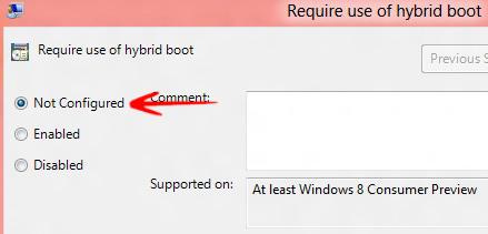 Req Use of Hybrid Boot