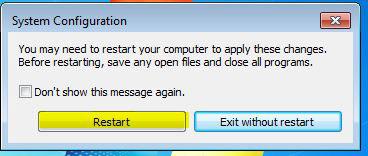 Click on Restart Button