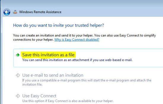 Save Remote Assistance Invitation as a File