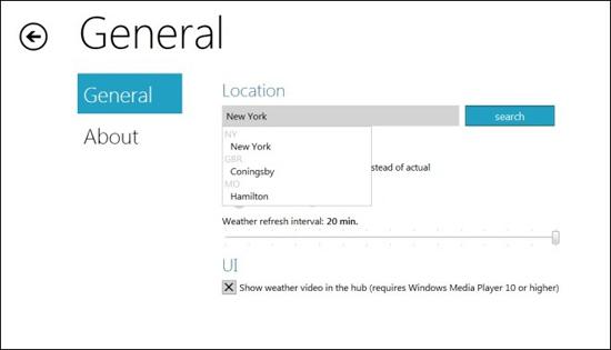 Select City for Weather Updates in Windows 8