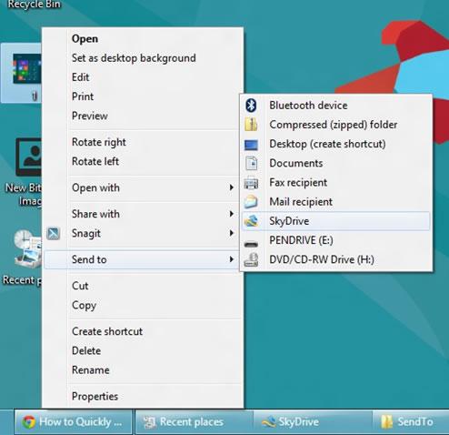 Send to Skydrive option
