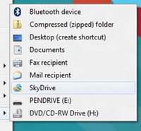Send to SkyDrive using Send To option