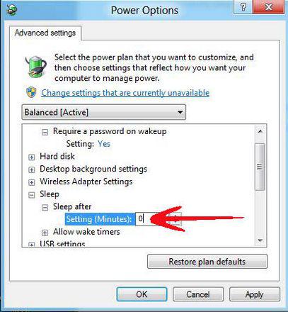Click on Settings (Minutes) and Specify Valuo to 0