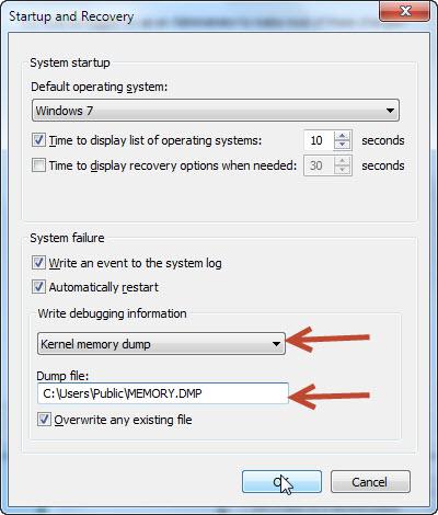 Change location of Dump File