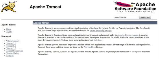 Apache Tomcat Official Website Screenshot