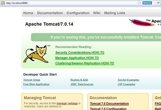 Apache Tomcat Server Running
