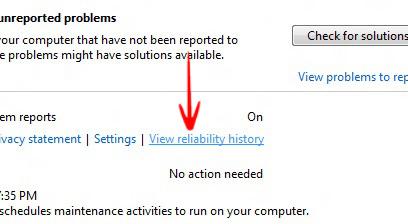 View Reliability History
