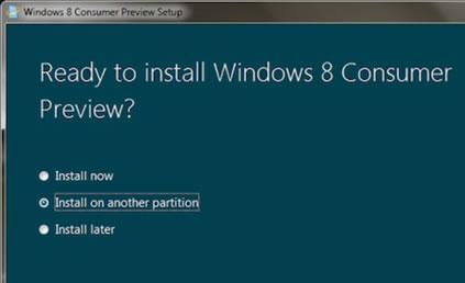 Windows 8 Consumer Preview installation