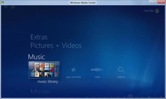 Windows 8 Media Center must be downloaded separately from the Windows Store