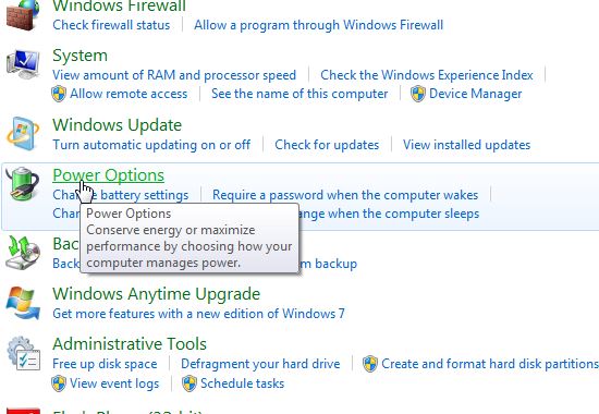 Windows-Power-Options