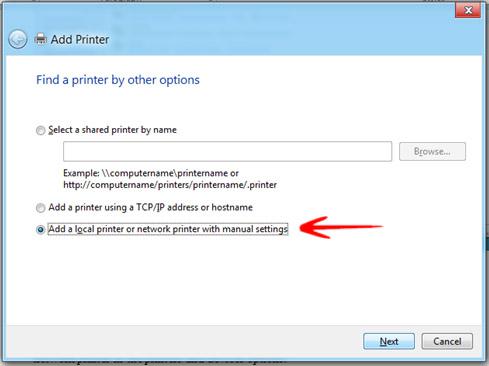 Add Printer Options