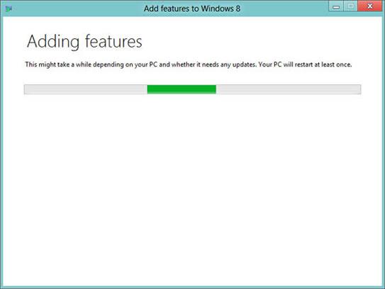 adding features in Windows 8 installation