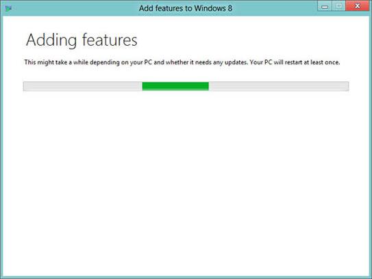 adding features in Windows 8 installation