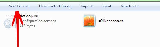 Adding New Contact in Windows 7