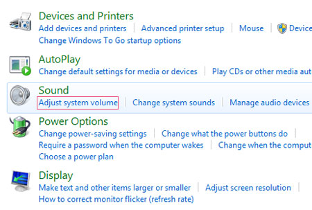 Adjust system volume mute