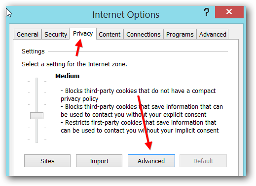 Advanced IE10 Settings