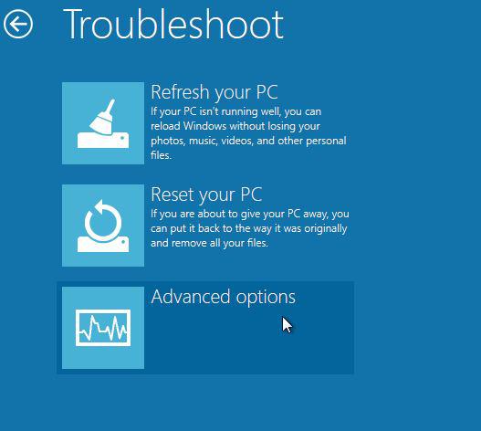 advanced windows 8 repair options