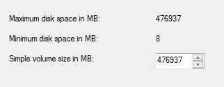 Allocate disk space