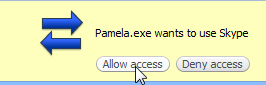 Allow permission to Pamela for Skype