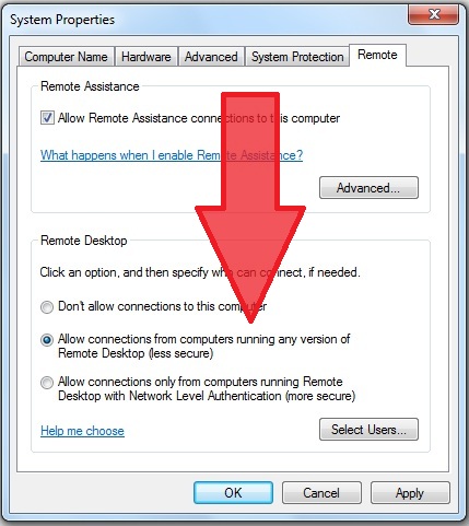 allow remote access windows8