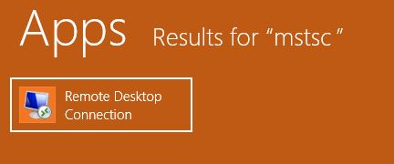 App Results For Mstsc Remote Desktop