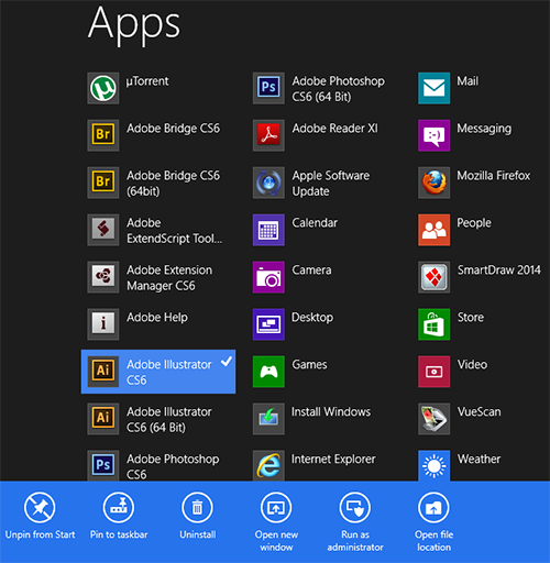 Windows 8 Apps List