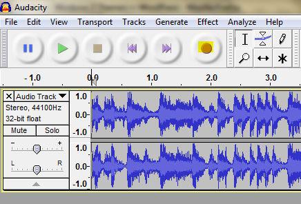 Audacity: Record button