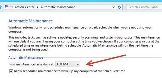 Change Automatic Maintenance Settings