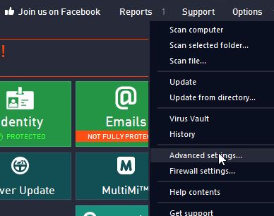 Avg Advanced Settings