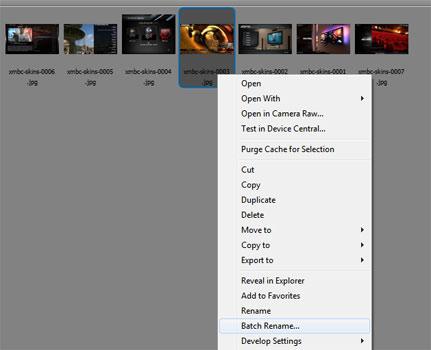 batch rename files pictures in adobe bridge