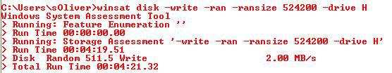 Benchmark USB device with CMD